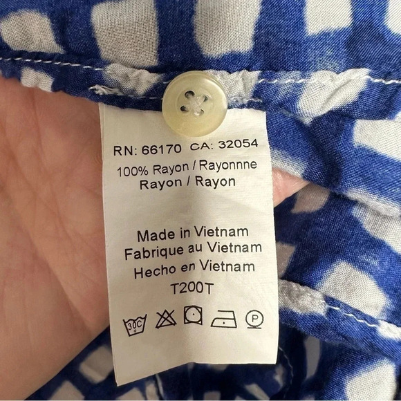 Anthropologie 11•1•TYLHO Adanne Blue Check Swing Blouse Top Size Small - Picture 9 of 10